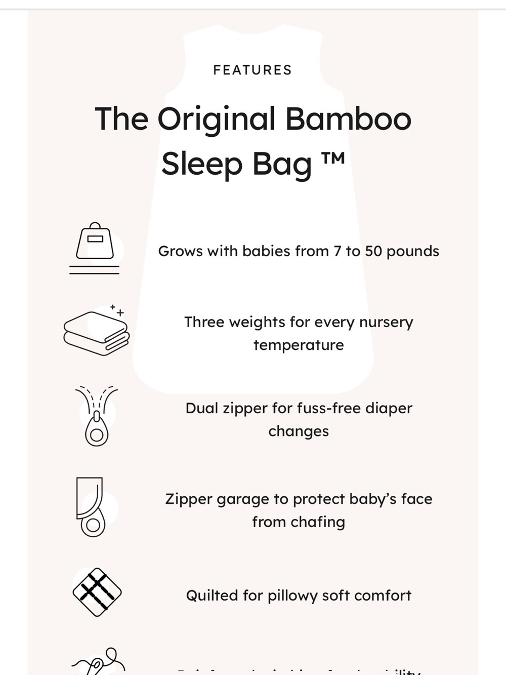 Kyte Baby Sleep Sack in Pale Pink Sakura M 1.0 TOG - Picture 14 of 15